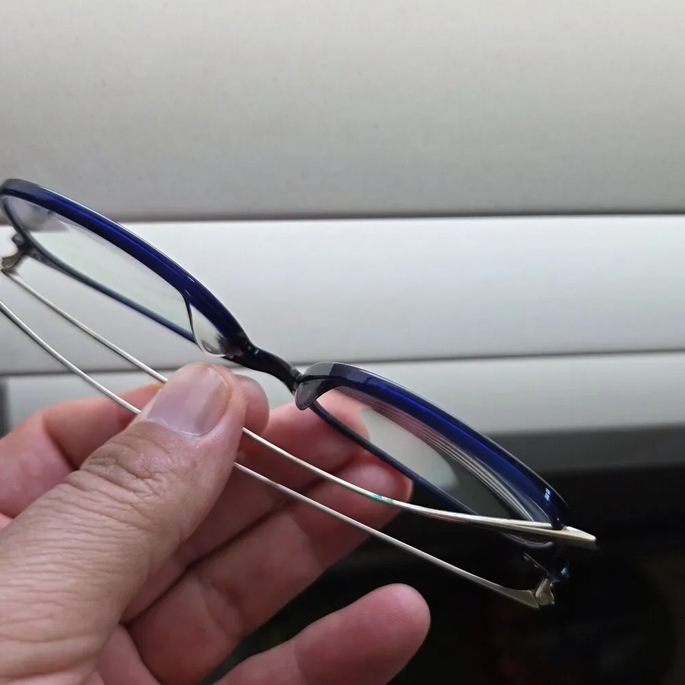 Warby Parker Tilden 3355 Eyeglasses Navy Blue Gold Frame 54-18-140 Case